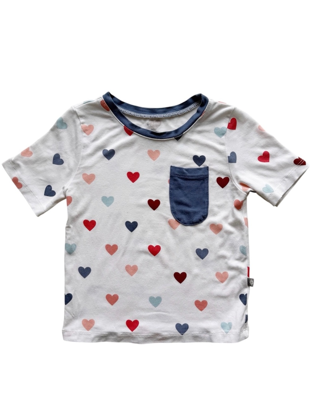 Kyte Baby Heart Print Raglan Bamboo Pocket Tee Size 3T